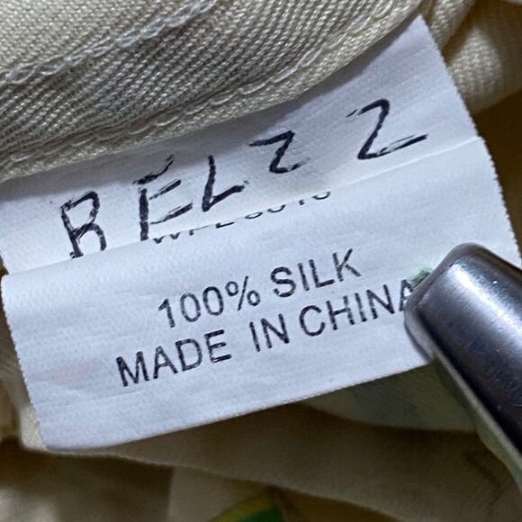 VTG Riscatto Cocktail Shirt Size L Beige Silk Short Sleeve Button-Up Mai Tai - Picture 7 of 9